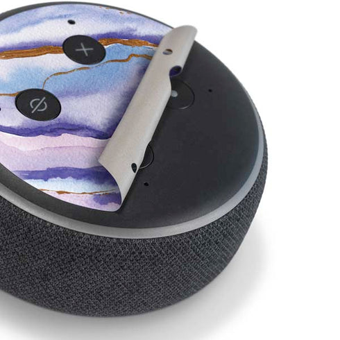 Blue Violet Watercolor Geode Amazon Echo Dot Skin