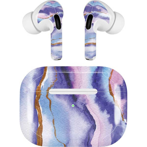 Blue Violet Watercolor Geode AirPods Skins
