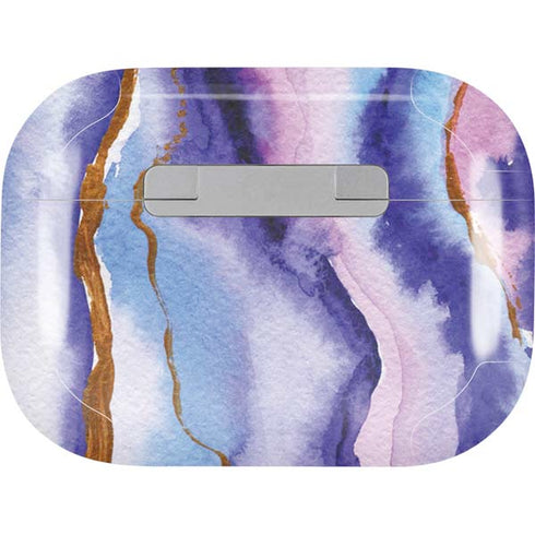 Blue Violet Watercolor Geode AirPods Skins