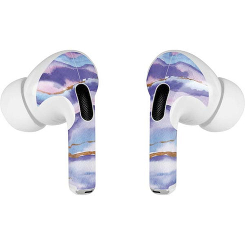 Blue Violet Watercolor Geode AirPods Skins