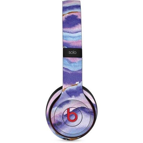 Blue Violet Watercolor Geode Beats Solo 3 Wireless Skin
