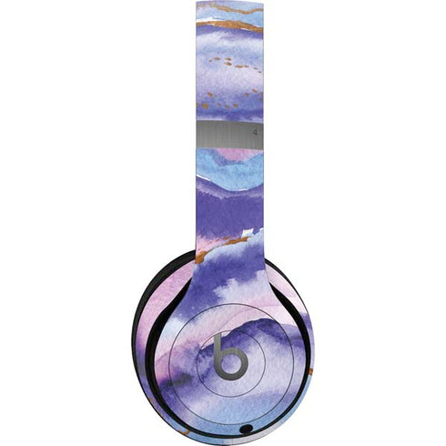 Blue Violet Watercolor Geode Beats Solo 4 Wireless Headphones Skin