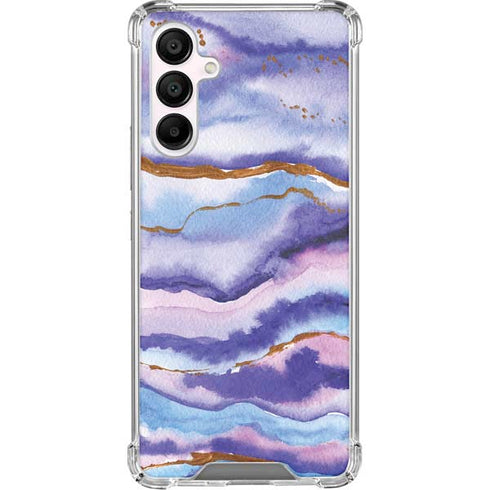 Blue Violet Watercolor Geode Galaxy A16 5G Clear Case