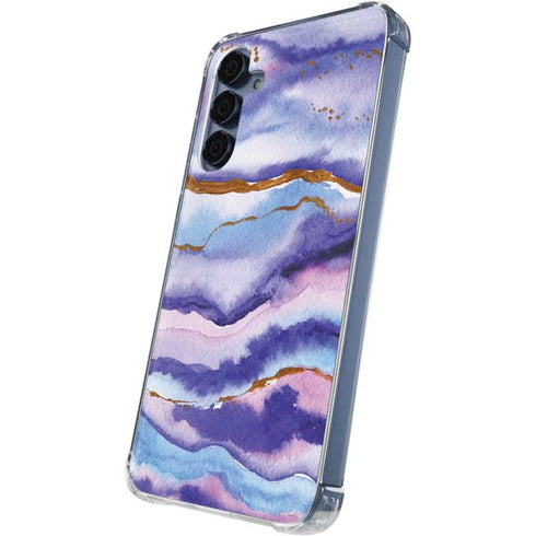 Blue Violet Watercolor Geode Galaxy A55 5G Clear Case