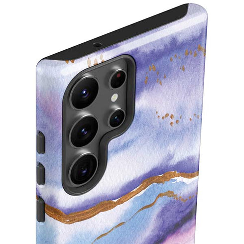 Blue Violet Watercolor Geode Galaxy S23 Ultra Pro Case