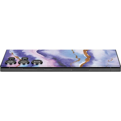 Blue Violet Watercolor Geode Galaxy Skins