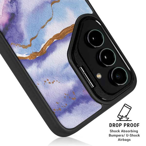 Blue Violet Watercolor Geode Galaxy S24 FE Kickstand Case