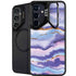 Blue Violet Watercolor Geode Galaxy S25 Kickstand Case