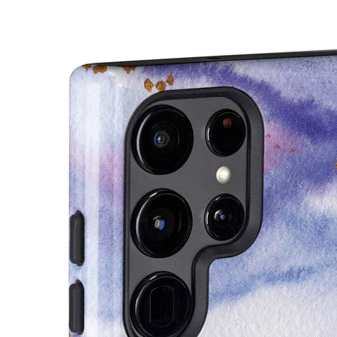 Blue Violet Watercolor Geode Galaxy S25 Ultra Impact Case
