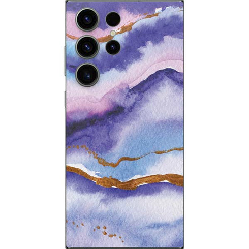 Blue Violet Watercolor Geode Galaxy S25 Ultra Skin