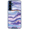 Blue Violet Watercolor Geode Galaxy S25 Plus Clear Case