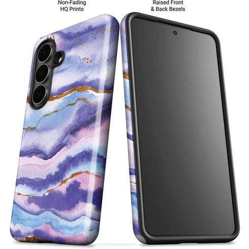 Blue Violet Watercolor Geode Galaxy S26 Impact Case
