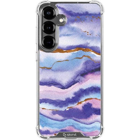 Blue Violet Watercolor Geode Galaxy S26 Plus Clear Case