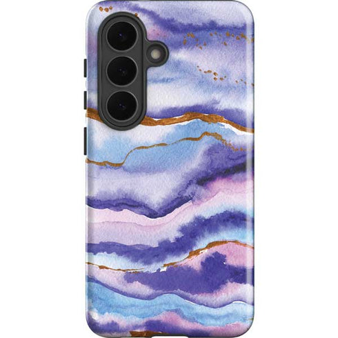 Blue Violet Watercolor Geode Galaxy S26 Plus Impact Case