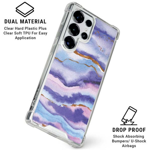 Blue Violet Watercolor Geode Galaxy S26 Ultra Clear Case