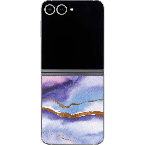 Blue Violet Watercolor Geode Galaxy Z Flip6 Skin