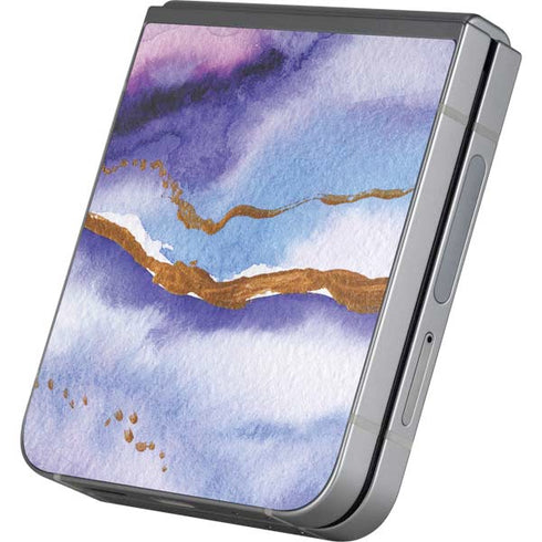 Blue Violet Watercolor Geode Galaxy Z Flip6 Skin