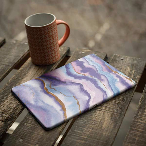 Blue Violet Watercolor Geode iPad Skins
