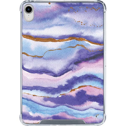 Blue Violet Watercolor Geode iPad 11th Gen (2025) Clear Case