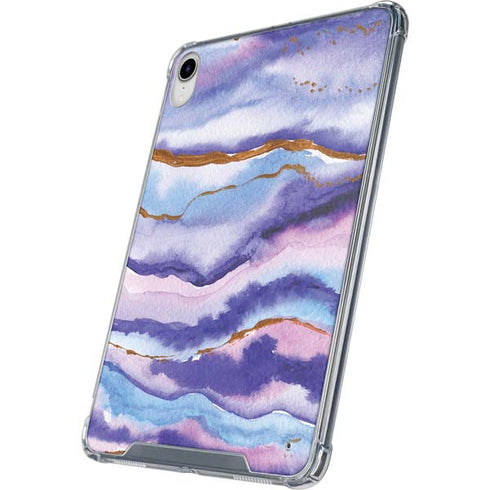 Blue Violet Watercolor Geode iPad 11th Gen (2025) Clear Case