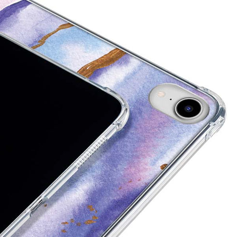 Blue Violet Watercolor Geode iPad 11th Gen (2025) Clear Case