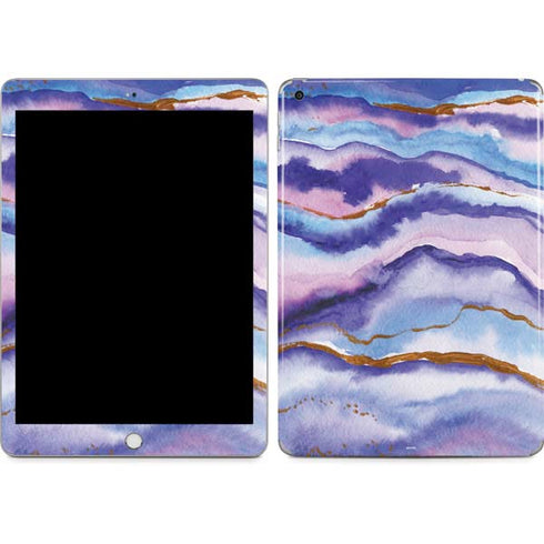 Blue Violet Watercolor Geode Apple iPad Skin