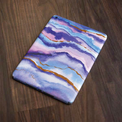 Blue Violet Watercolor Geode Apple iPad Skin