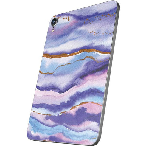 Blue Violet Watercolor Geode Apple iPad Mini Skin