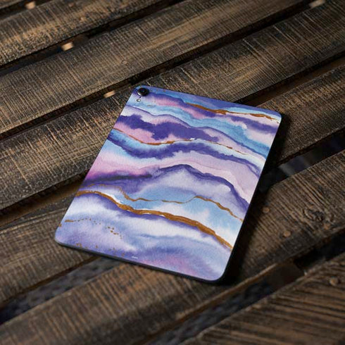 Blue Violet Watercolor Geode Apple iPad Pro Skin