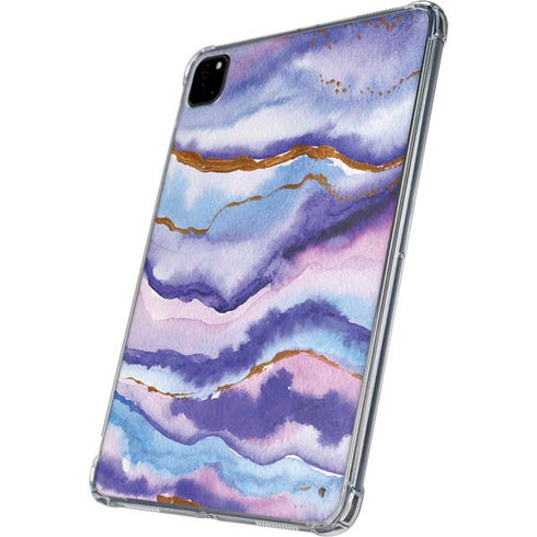 Blue Violet Watercolor Geode iPad Pro 11in (2024) Clear Case
