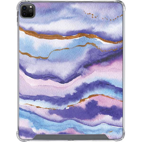 Blue Violet Watercolor Geode iPad Cases