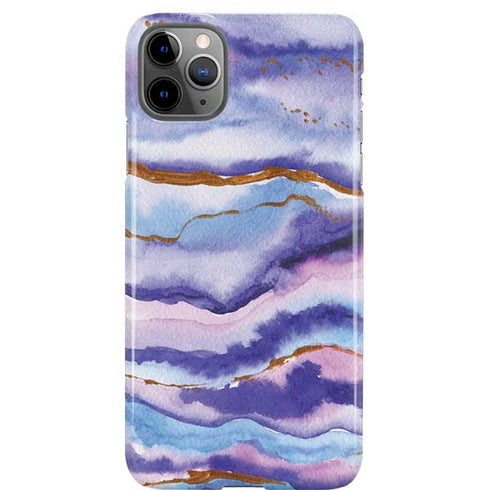 Blue Violet Watercolor Geode iPhone Cases