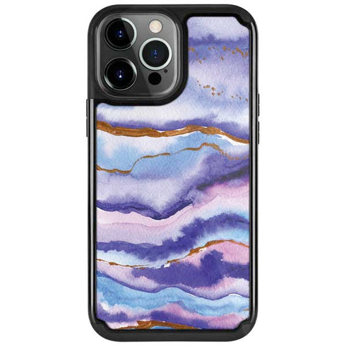 Blue Violet Watercolor Geode iPhone Cases