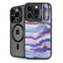 Blue Violet Watercolor Geode iPhone 13 Pro Kickstand Case