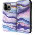 Blue Violet Watercolor Geode iPhone 13 Pro Max Folio Case