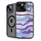 Blue Violet Watercolor Geode iPhone 14 Kickstand Case