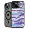 Blue Violet Watercolor Geode iPhone 14 Plus Kickstand Case