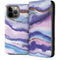 Blue Violet Watercolor Geode iPhone 14 Pro Max Folio Case