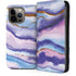 Blue Violet Watercolor Geode iPhone 14 Pro Max Folio Case