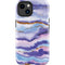 Blue Violet Watercolor Geode iPhone 15 Impact Case