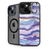 Blue Violet Watercolor Geode iPhone 15 Plus Kickstand Case