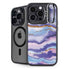 Blue Violet Watercolor Geode iPhone 15 Pro Max Kickstand Case