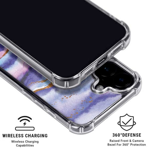 Blue Violet Watercolor Geode iPhone 16 MagSafe Case