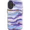 Blue Violet Watercolor Geode iPhone 16 Plus Impact Case