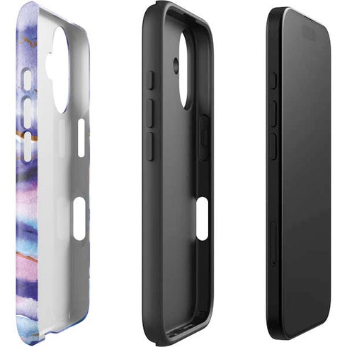 Blue Violet Watercolor Geode iPhone 16 Plus Impact Case