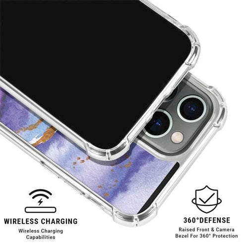 Blue Violet Watercolor Geode iPhone 16 Pro Clear Case