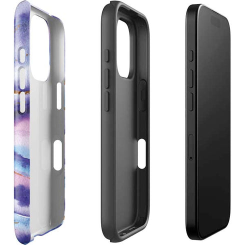 Blue Violet Watercolor Geode iPhone 16 Pro Max Impact Case