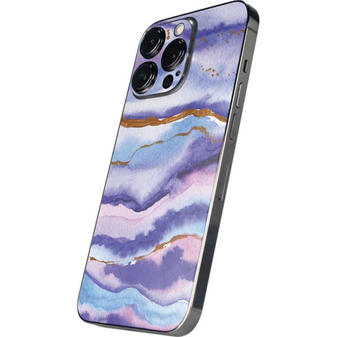 Blue Violet Watercolor Geode iPhone 16 Pro Max Skin