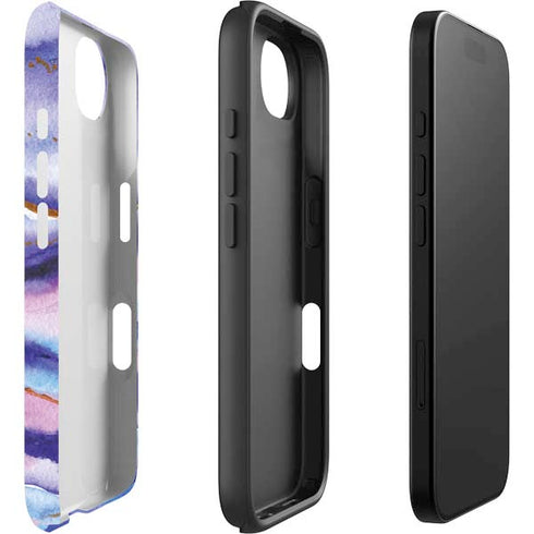 Blue Violet Watercolor Geode iPhone 16e Impact Case