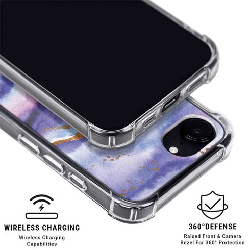 Blue Violet Watercolor Geode iPhone 16e MagSafe Case